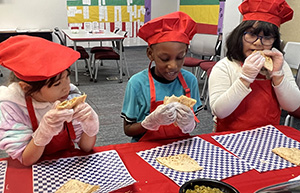 Three more students eating