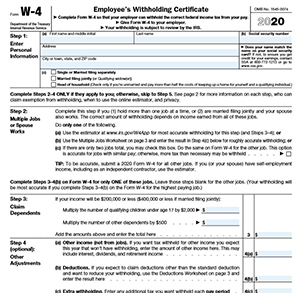 Form W-4 Employee's Withholding Certificate 2020